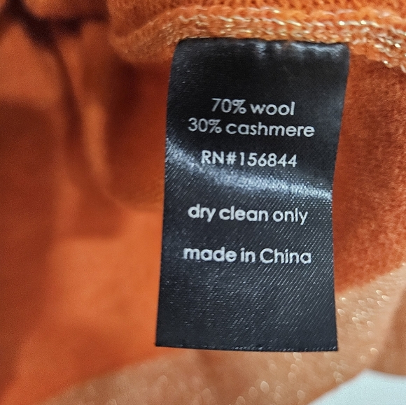 Le Superbe Wool Cashmere Orange Metallic Hoodie Embellished Peace Sign Colorful - Picture 4 of 9